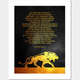 1 Peter 5:8-11 Bible Verse Wall Art Posters and Art